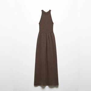 NWT Mango Wool Blend Knit Maxi Dress in Brown